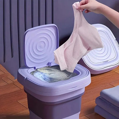 🧺NEW 8L Portable Foldable Mini Washing Machine with Spin Dryer for Socks, Underwear & Baby Clothes💧
