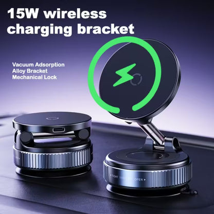 15W Wireless Charging Magnetic Car Phone Holder 360° Rotatable – P1