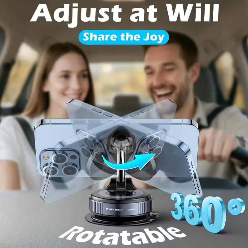 15W Wireless Charging Magnetic Car Phone Holder 360° Rotatable – P1