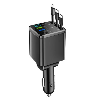 🚗 7-in-1 Retractable Fast Car Charger with Voltage Display – USB-C, Fast Charging & Essential for Daily Use 📱