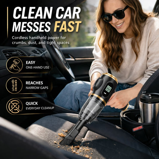 2-in-1 Handheld Vacuum & Air Duster – 4500Pa Suction, 644g, Washable Filter