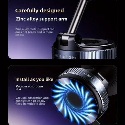 15W Wireless Charging Magnetic Car Phone Holder 360° Rotatable – P1