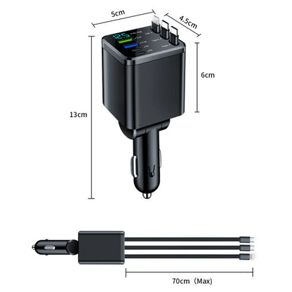🚗 7-in-1 Retractable Fast Car Charger with Voltage Display – USB-C, Fast Charging & Essential for Daily Use 📱