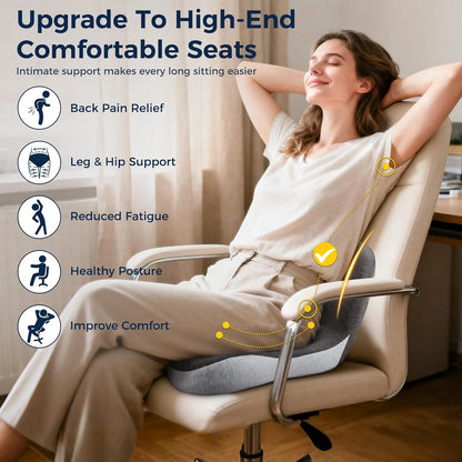 Ergonomic Orthopedic Memory Foam Lumbar Support Seat Cushion