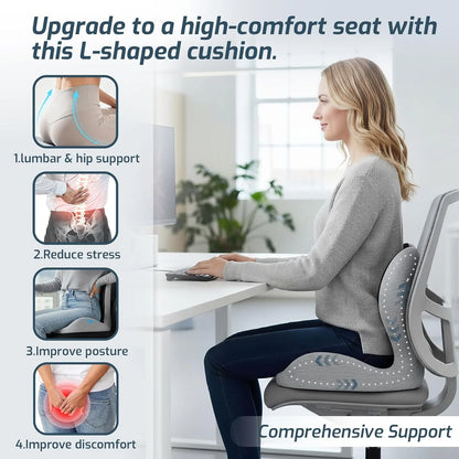 Ergonomic Orthopedic Memory Foam Lumbar Support Seat Cushion