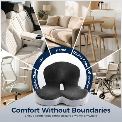 Ergonomic Orthopedic Memory Foam Lumbar Support Seat Cushion